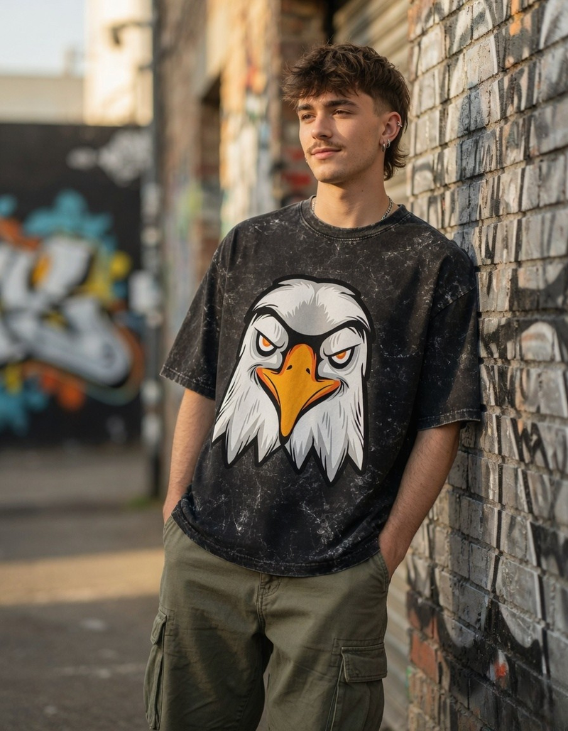 Unisex Acid Washed Oversized Tee